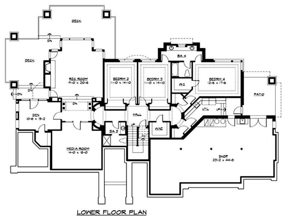 Floor Plan Basement of Luxury Plan #115-1206